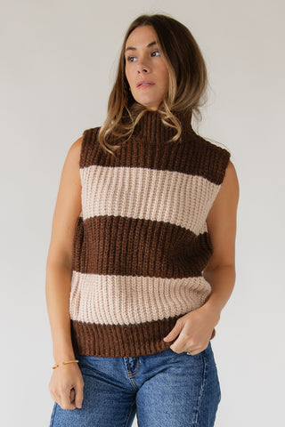 Wren Sweater Vest — Cocoa/Cream