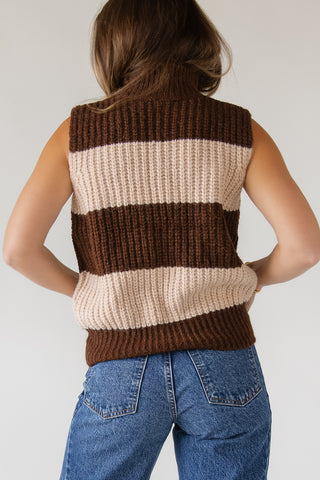 Wren Sweater Vest — Cocoa/Cream
