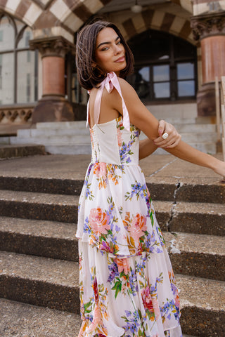 floral corset maxi dress Valentina Floral Corset Maxi Dress
