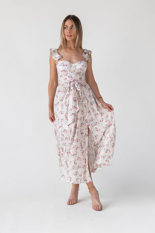 Vara Blush Floral Corset Maxi Dress - Final Sale