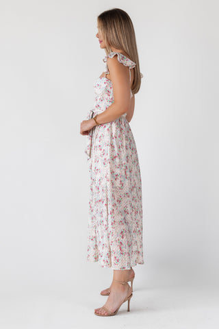 Vara Blush Floral Corset Maxi Dress - Final Sale
