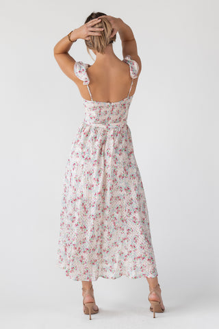 Vara Blush Floral Corset Maxi Dress - Final Sale