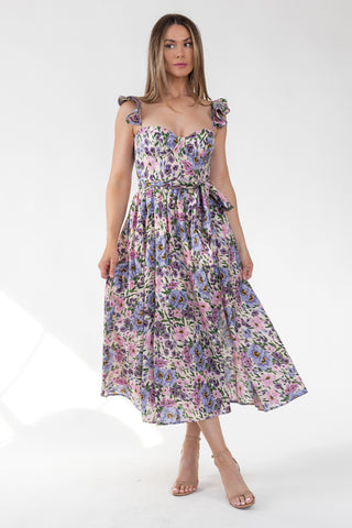 Vara Lilac Floral Corset Dress - Final Sale