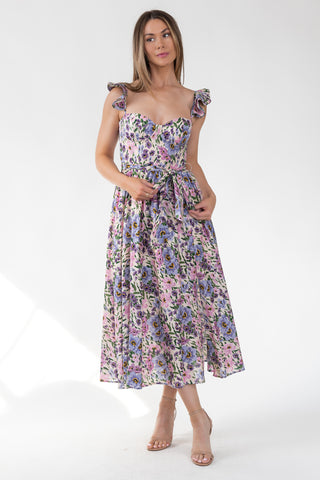 Vara Lilac Floral Corset Dress - Final Sale