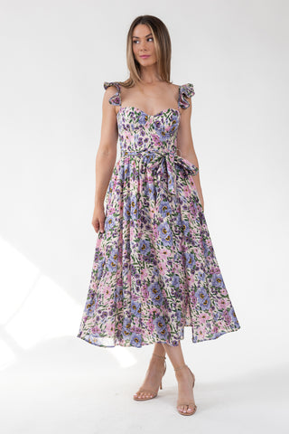 Vara Lilac Floral Corset Dress - Final Sale