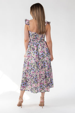 Vara Lilac Floral Corset Dress - Final Sale