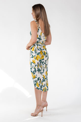 Sorrento Sun Lemon Print Midi Dress - Final Sale