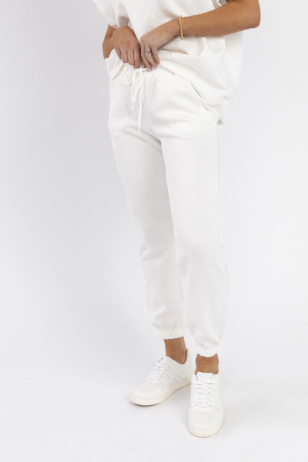 Weekend Vibe White Jogger