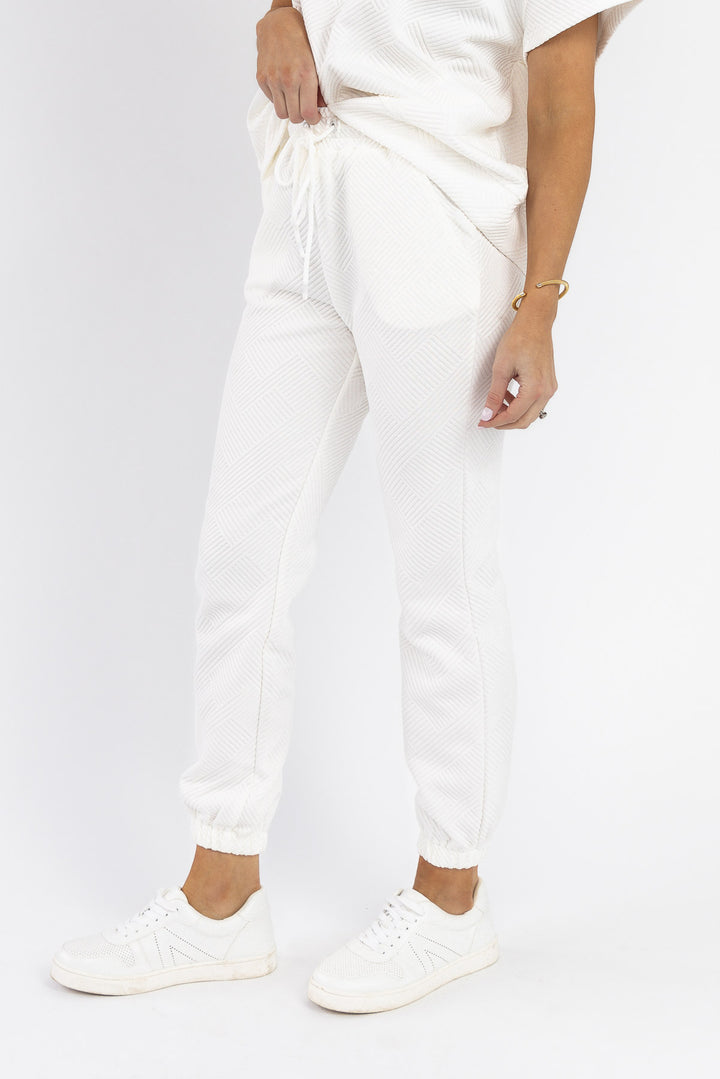 Weekend Vibe White Jogger - Final Sale