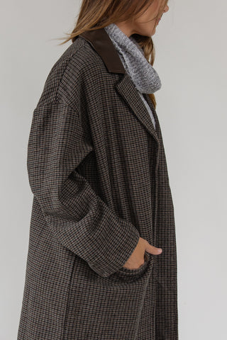 Wells Grey Check Oversized Coat