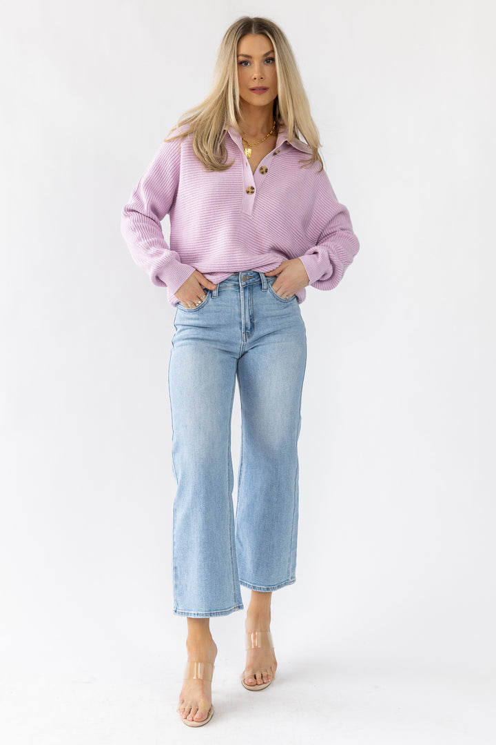 Westin Lavender Collared Sweater