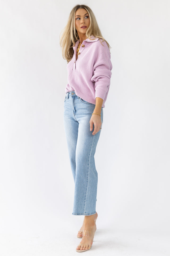 Westin Lavender Collared Sweater - Final Sale