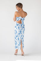 Adair Blue Floral Plisse Dress - Final Sale - JO+CO