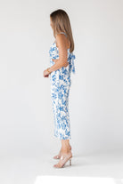 Adair Blue Floral Plisse Dress - Final Sale - JO+CO