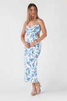 Adair Blue Floral Plisse Dress - Final Sale - JO+CO