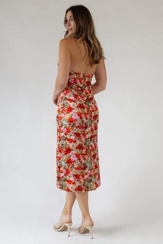 Aniston Floral Halter Midi Dress - Final Sale - JO+CO