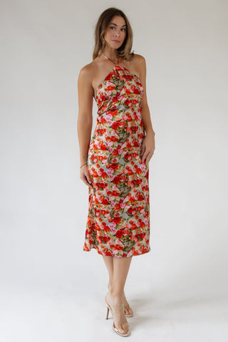 Aniston Floral Halter Midi Dress - Final Sale - JO+CO