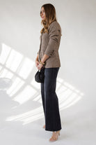 ASTR The Label Bellmere Houndstooth Jacket - Camel - JO+CO