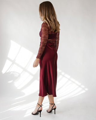 Astr The Label Kyra Lace Top - Wine - JO+CO