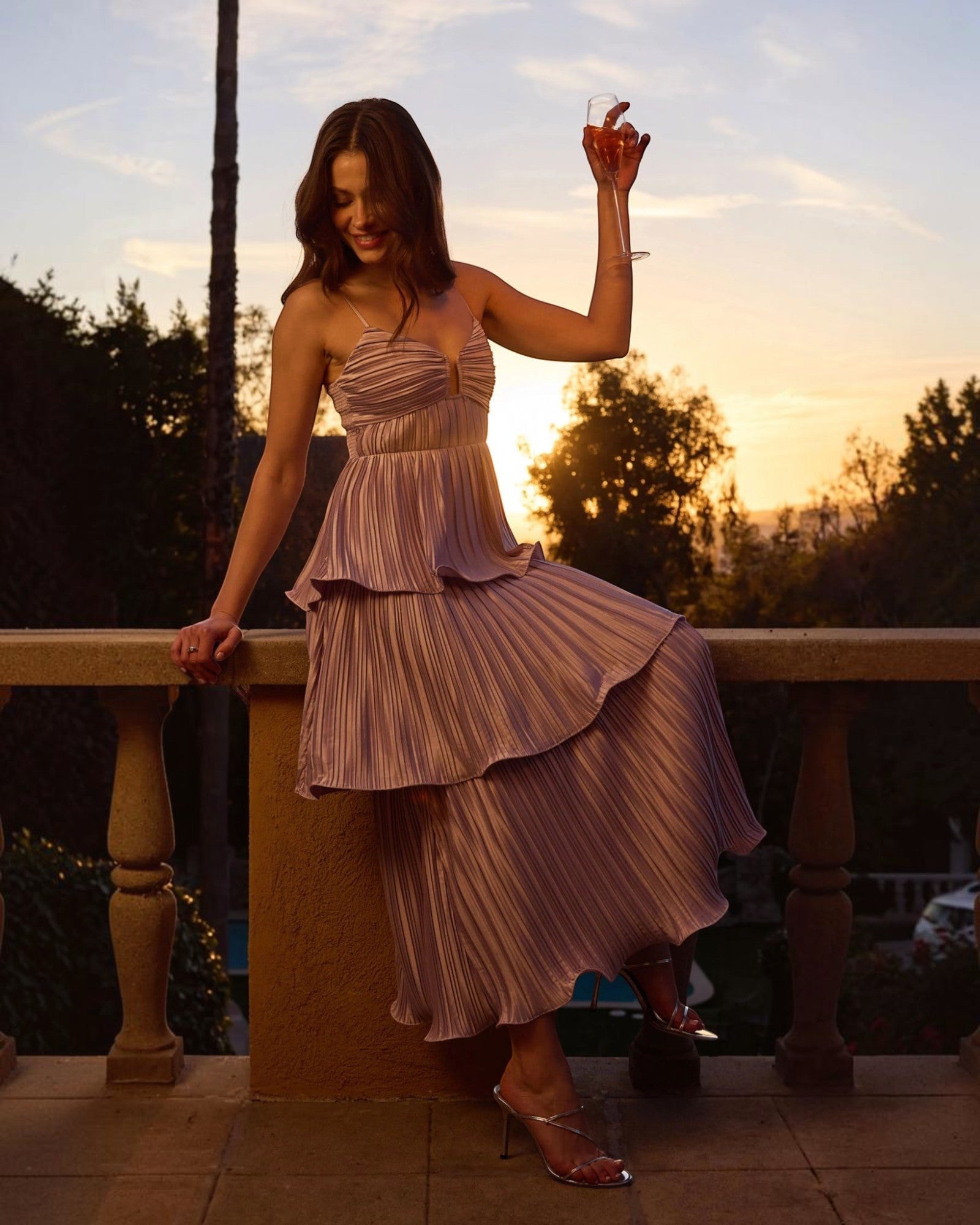 lupin pleated tiered maxi dress Lupin Pleated Tiered Maxi Dress