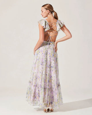 astr the label primrose floral strappy back maxi dress Primrose Floral Strappy Back Maxi Dress