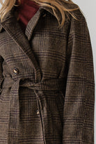 ASTR The Label Seeley Coat - Brown Plaid - JO+CO