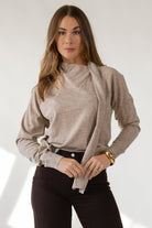 ASTR The Label Silvana Taupe Sweater - JO+CO