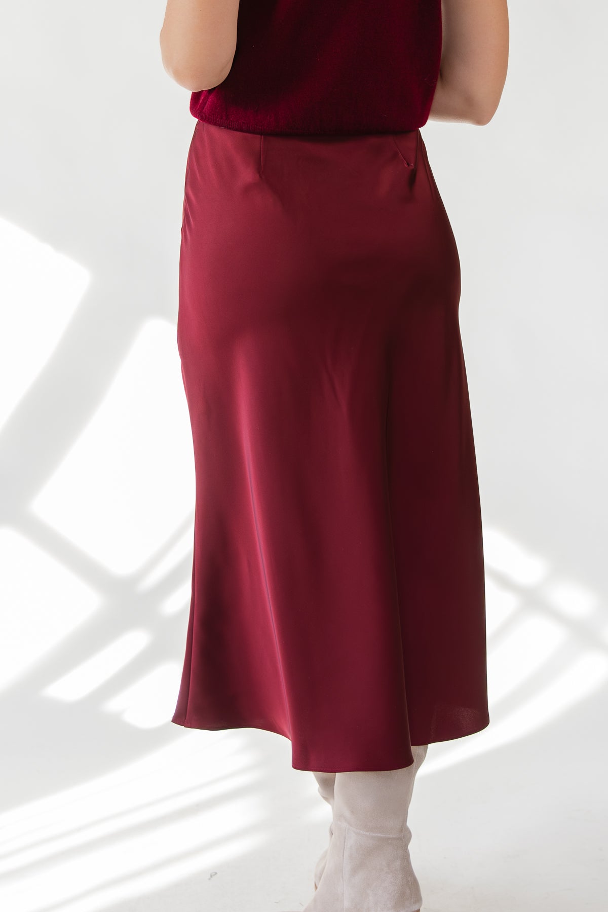 ASTR The Label Windey Midi Skirt - Wine - JO+CO