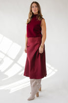 ASTR The Label Windey Midi Skirt - Wine - JO+CO