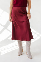 ASTR The Label Windey Midi Skirt - Wine - JO+CO