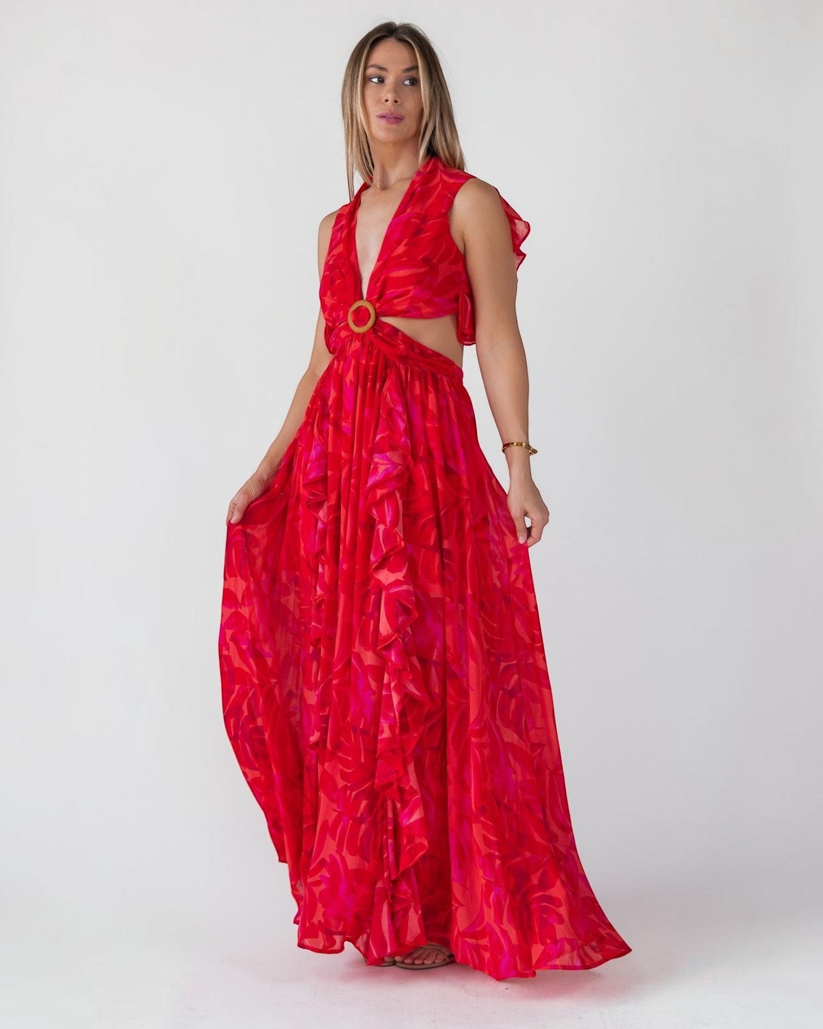 Stunning Athena Red Cutout Maxi Dress Stunning Athena Red Cutout Maxi Dress