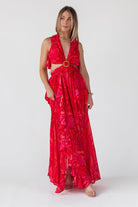 Athena Red Cutout Maxi Dress - Final Sale - JO+CO