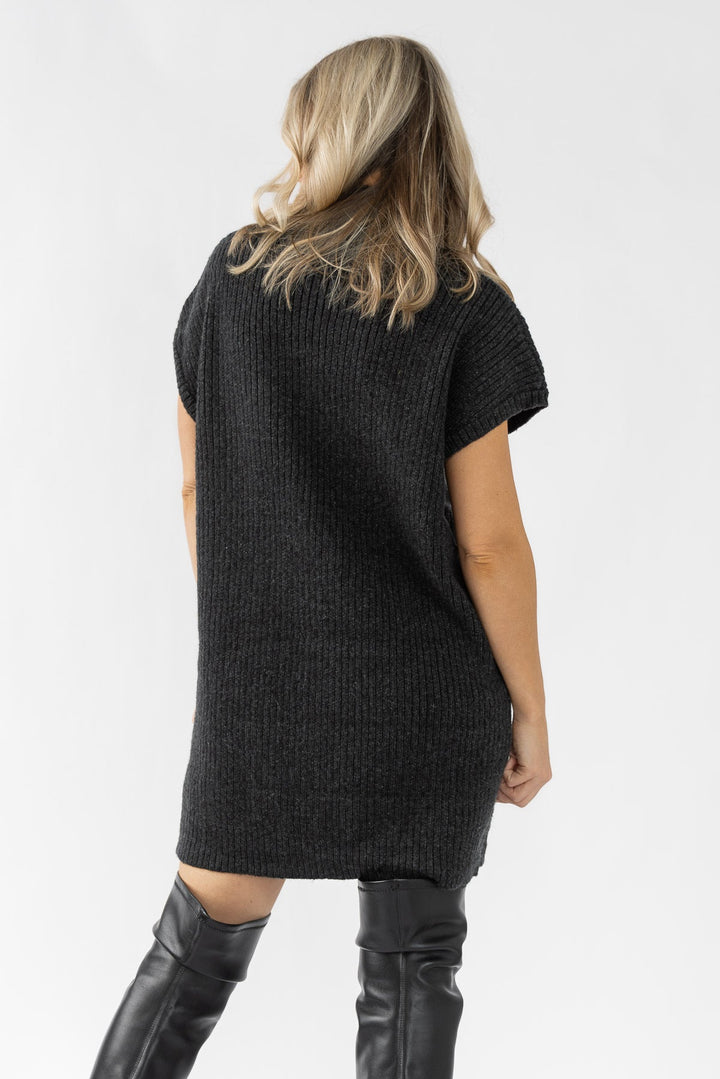 Autumn Ease Sweater Dress - Black - JO+CO