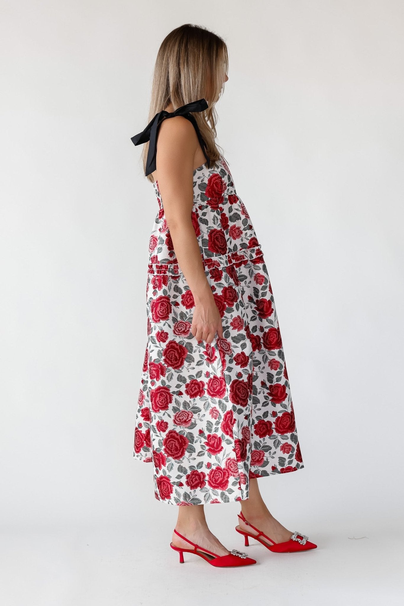 Berklyn Roses Jacquard Midi Dress - Final Sale - JO+CO
