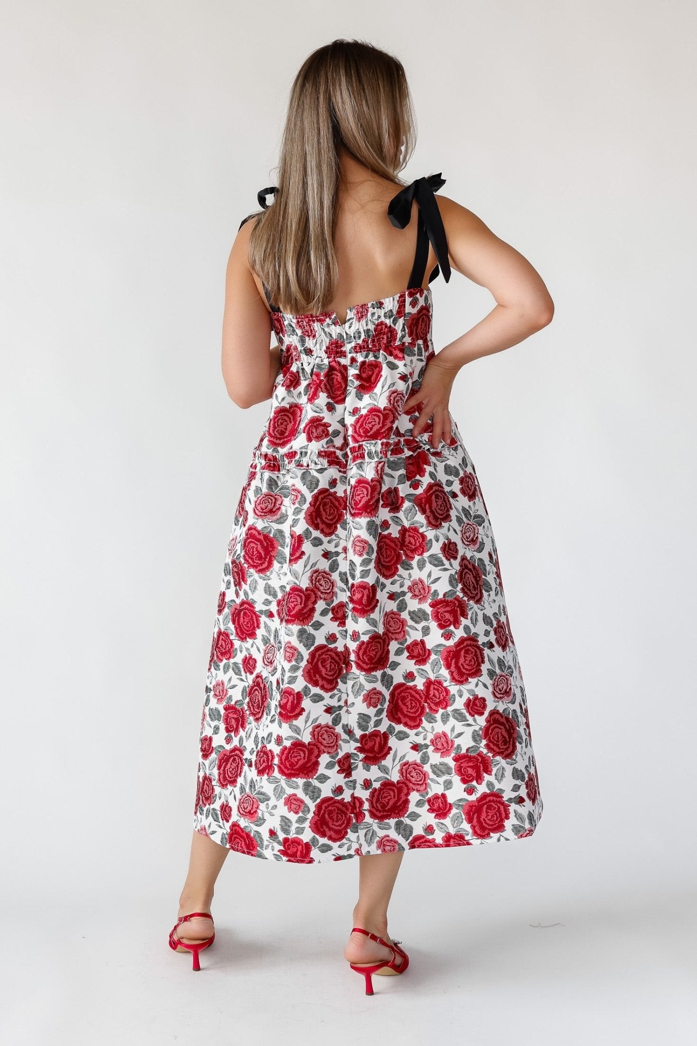 Berklyn Roses Jacquard Midi Dress - Final Sale - JO+CO