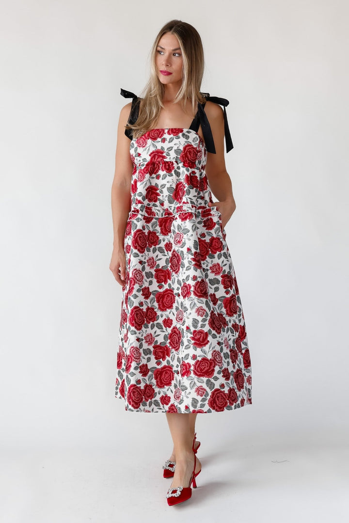 Berklyn Roses Jacquard Midi Dress - Final Sale - JO+CO