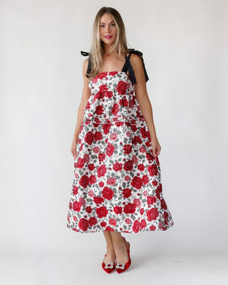 Berklyn Roses Jacquard Midi Dress - Final Sale - JO+CO