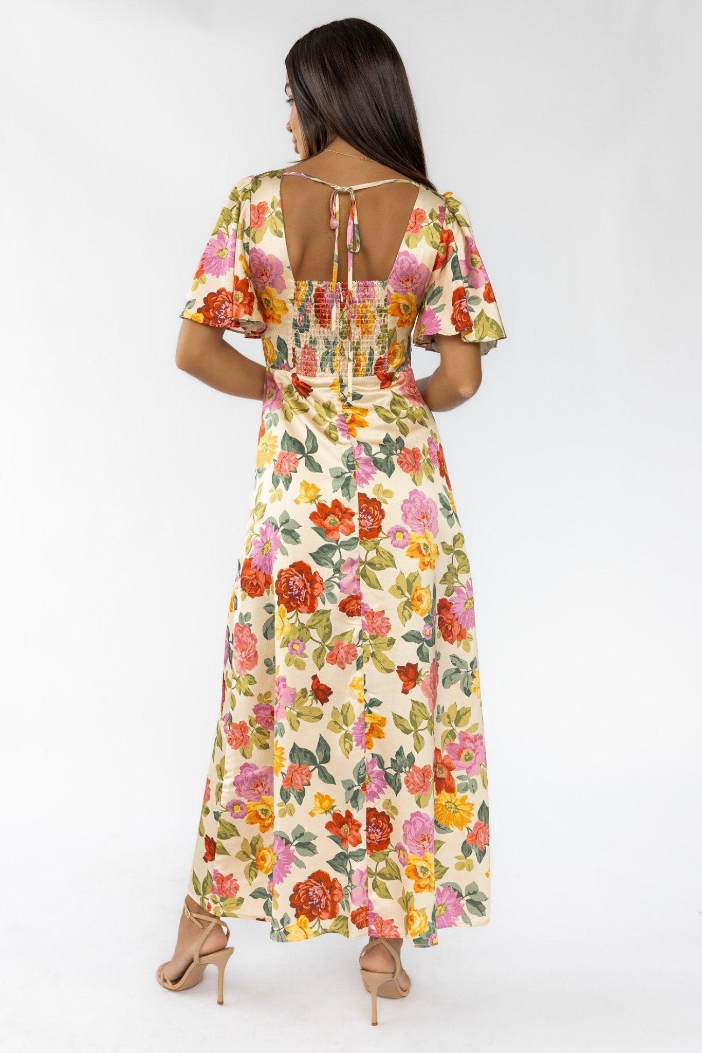 Dress FORUM Garden Maxi Dress In Romantic Garden - Brown - S Dress FORUM Garden Maxi Dress In Romantic Garden - Brown - S