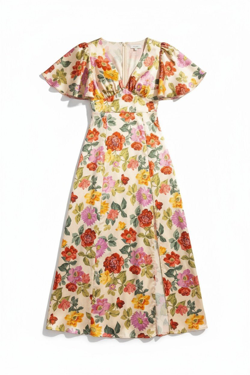 Dress FORUM Garden Maxi Dress In Romantic Garden - Brown - S Dress FORUM Garden Maxi Dress In Romantic Garden - Brown - S