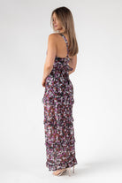 Black Floral Ruffle Maxi Dress - Final Sale - JO+CO