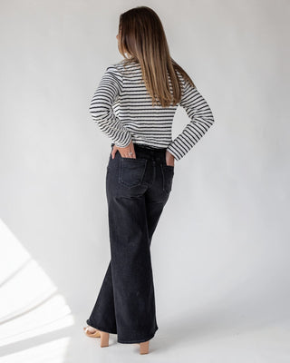 Blake White Knit Stripe Top - JO+CO