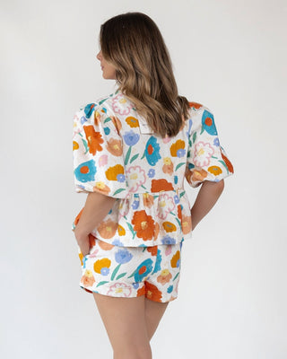 Bloom Burst Floral Jacquard Shorts - Final Sale - JO+CO