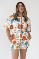 Bloom Burst Floral Jacquard Shorts - Final Sale - JO+CO