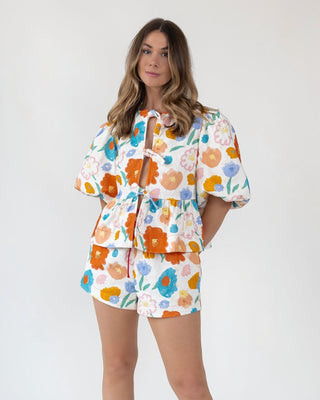 Bloom Burst Jacquard Tie - Front Top - Final Sale - JO+CO