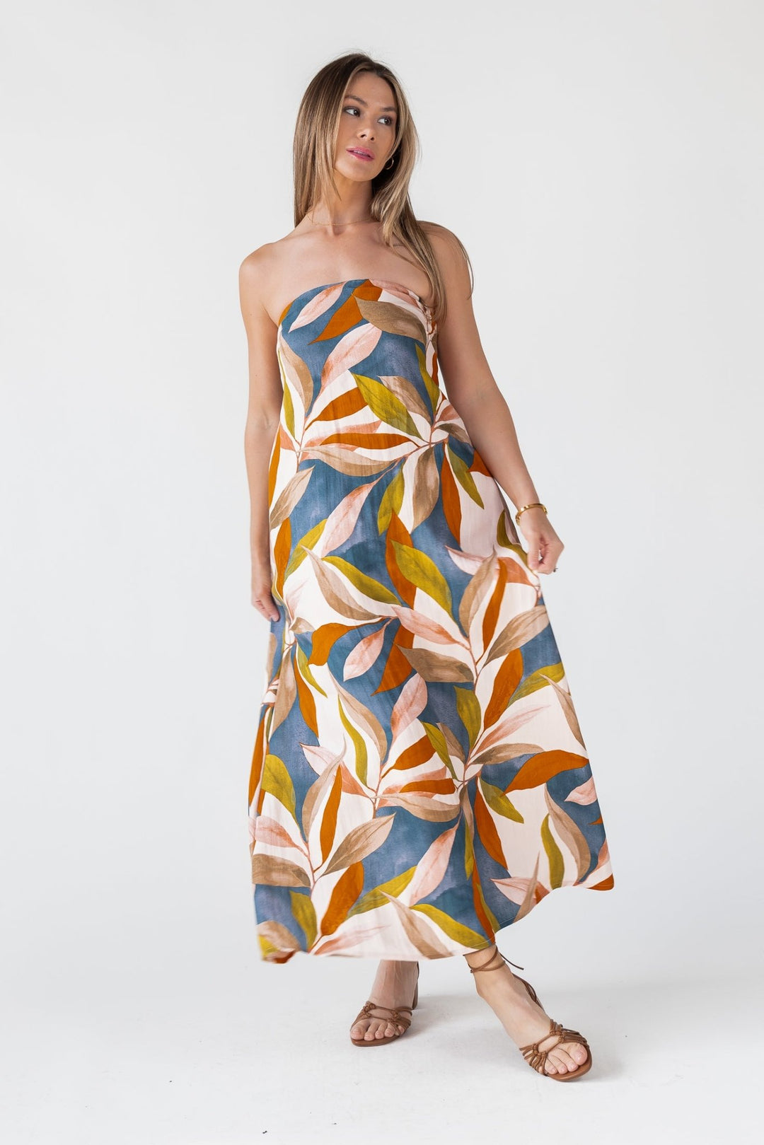 Blue Strapless Wrap Maxi Dress - Final Sale - JO+CO