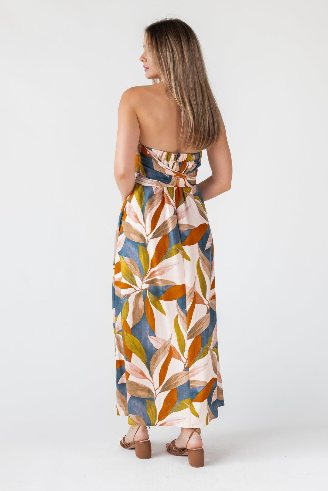 Blue Strapless Wrap Maxi Dress - Final Sale - JO+CO