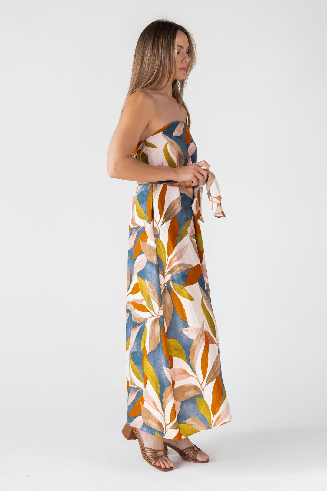 Blue Strapless Wrap Maxi Dress - Final Sale - JO+CO