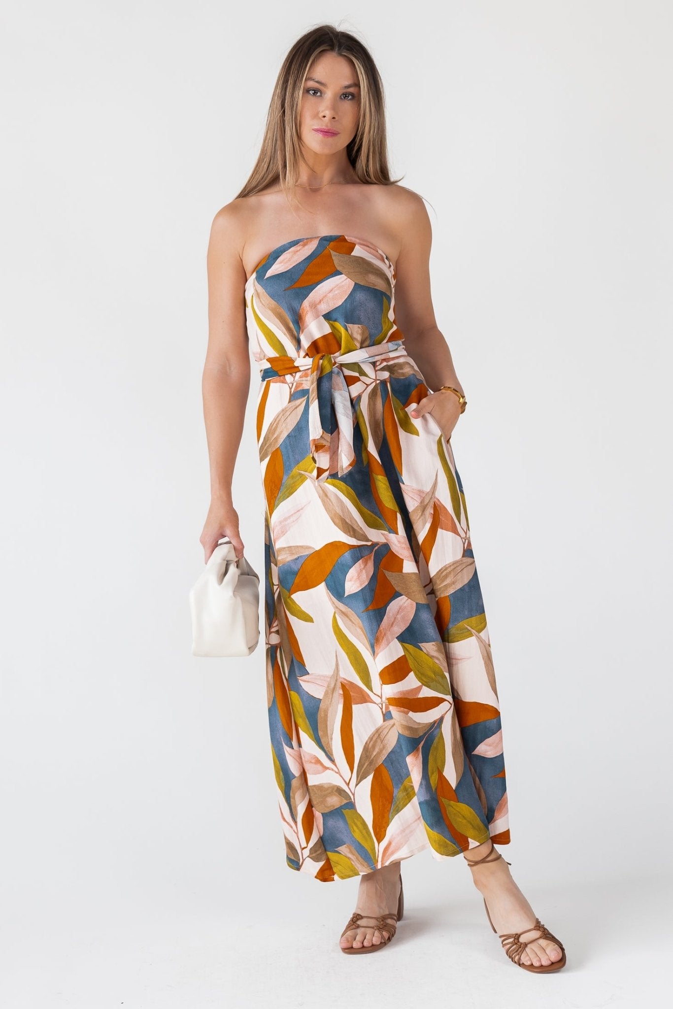 Blue Strapless Wrap Maxi Dress JO+CO Blue Strapless Wrap Maxi Dress JO+CO