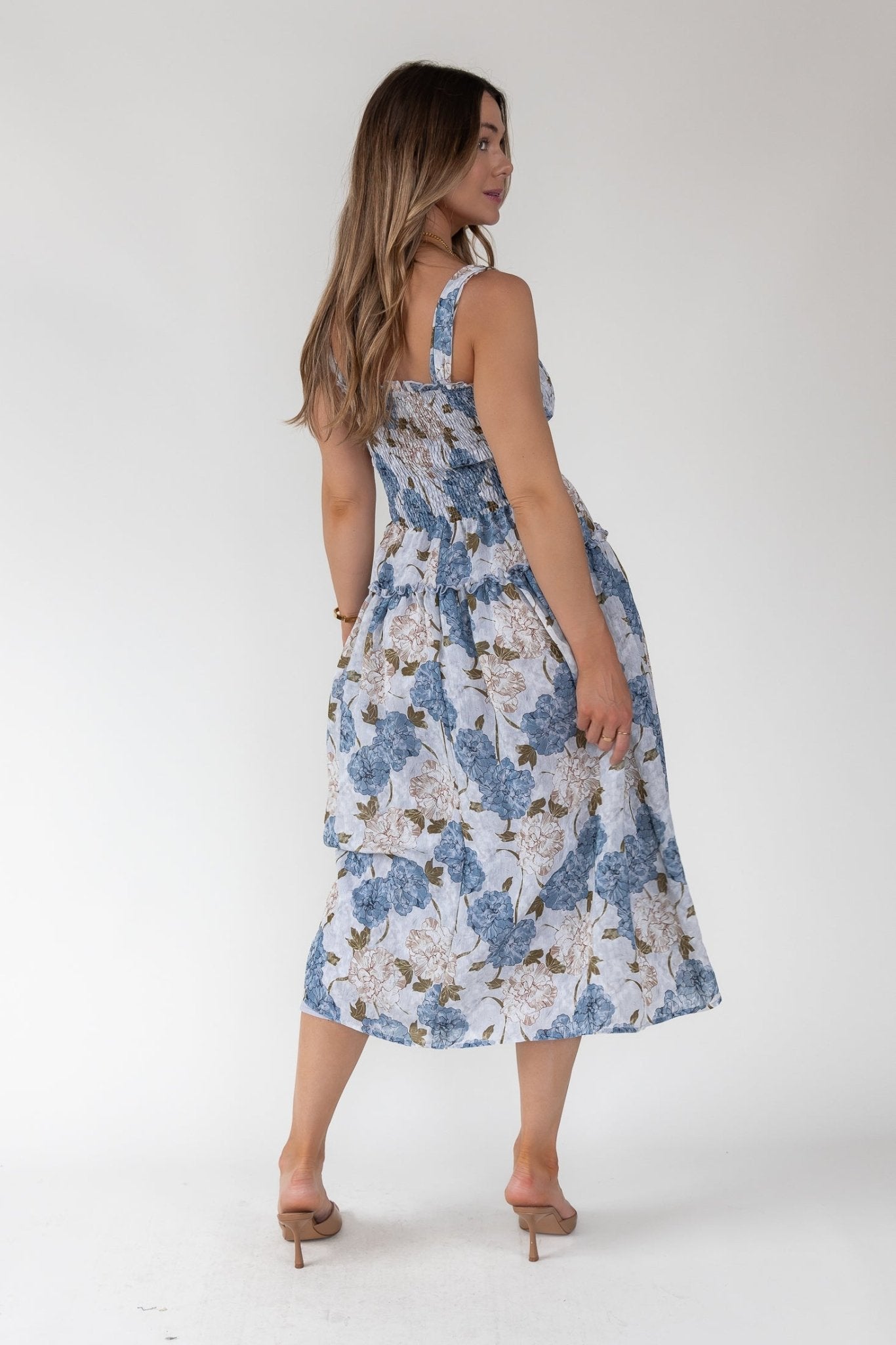 Bluebell Bloom Smocked Midi Dress - Final Sale - JO+CO