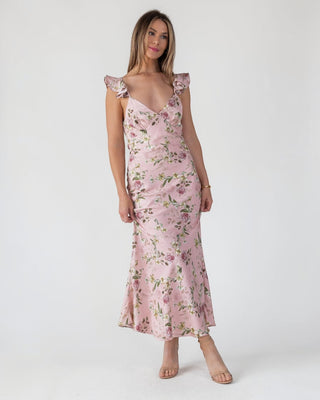 Blush Floral Flutter Strap Maxi Dress - Final Sale - JO+CO